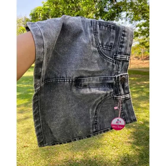 Saia Jeans Feminina Lisa Básica Estonada - Estilo Casual