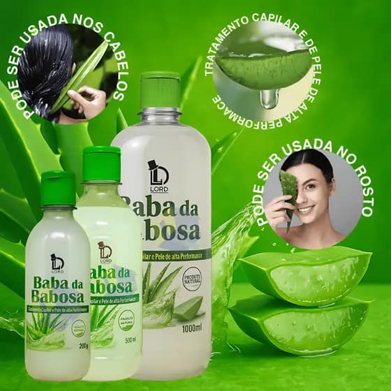 Baba Da Babosa Extrato Natural P/ Cabelos e Pele Aloe E Vera