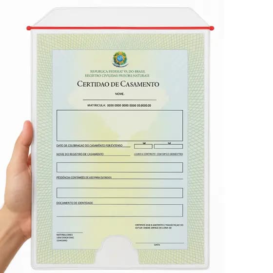 Kit 100 Protetores Porta Documento Plástico Grande 23x32cm Para Certidão, Certificado e Folhas A4