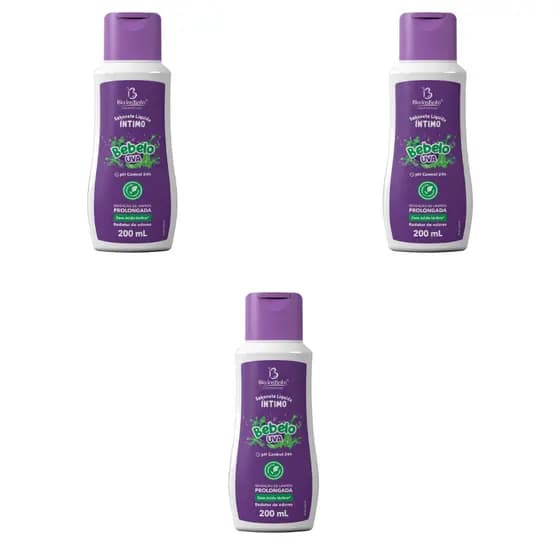 Sabonete Líquido Íntimo Bebelo Uva 200ml - 3 unidades