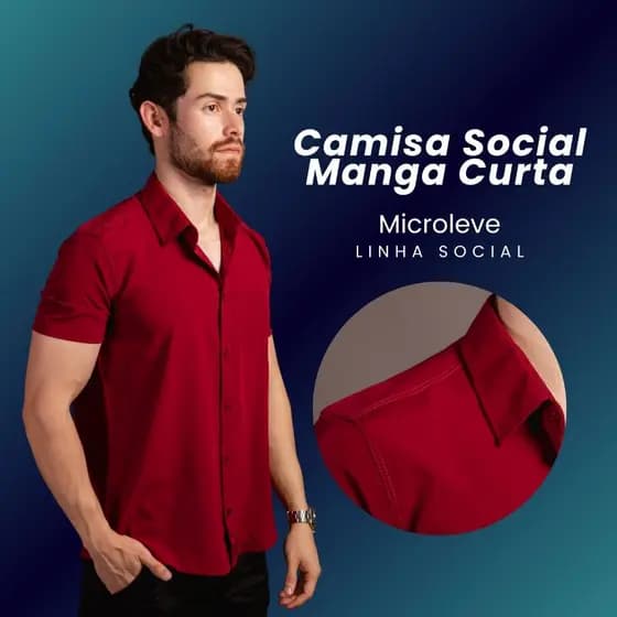 Camisa Social Social Slim Fit Elegante Microleve Masculina Blusa Slim Casual Microleve