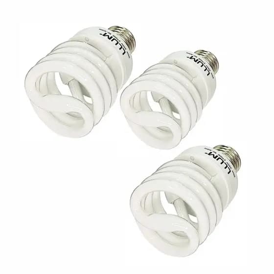 Kit 3 Lampada Espiral Compacta Fluor 20w Quente E27 220v Branco-quente