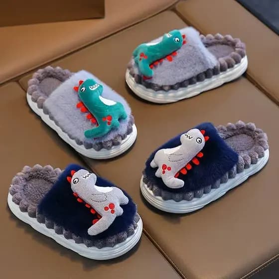 Pantufa Infantil Dinossauro Super Quentinha E Confortável
