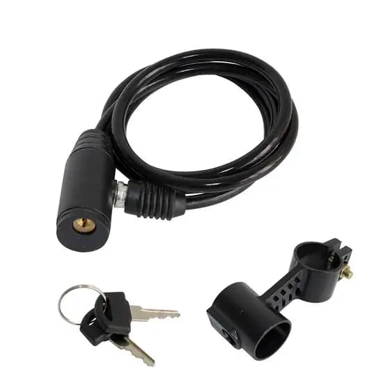 Cadeado Bicicleta Aço Gta 6mm X 1000mm Com Suporte 2 Chaves