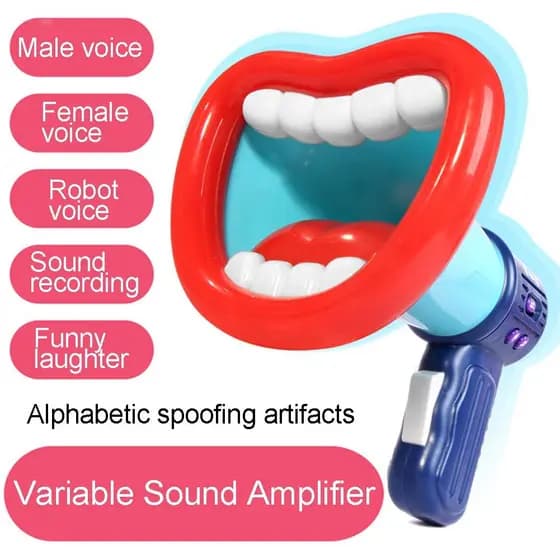 Microfone/Trocador De Voz Engraçado Com Megafone Grande Boca Para Crianças/Brinquedo De Festa
