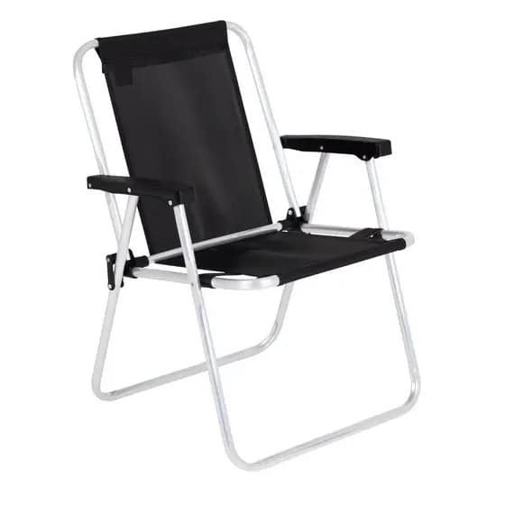 Cadeira Praia Mor Piscina Praia Cor Preta Aluminio