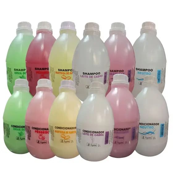 Kit Shampoo + Condicionador Ágata 2L Neutro,Tutano, Erva Doce,Manteiga Karité,Pêssego,Ceramidas