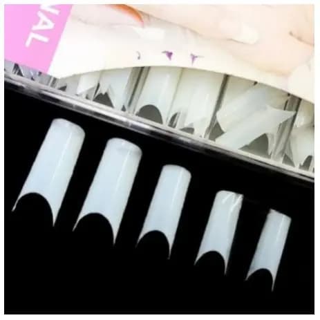 Kit Unhas Tips Curvatura C | KIT c/100 unhas | Unhas Tips Curvatura C Para Unhas de Gel Alongamento Nail Acrílico