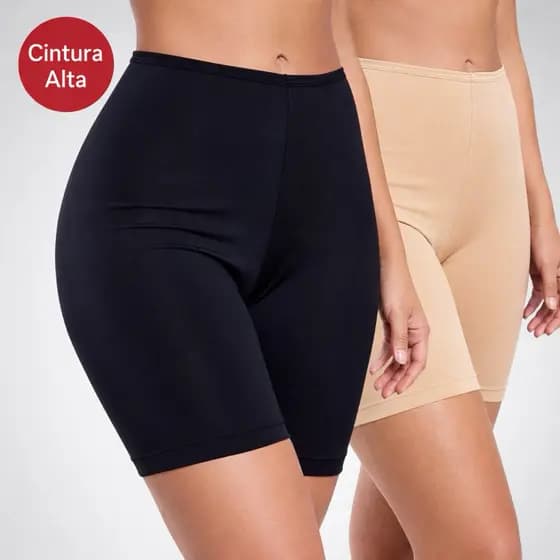 Short Anágua Feminino Segunda Pele Cintura Alta Por baixo da Roupa Sem Transparência P|M|G|GG