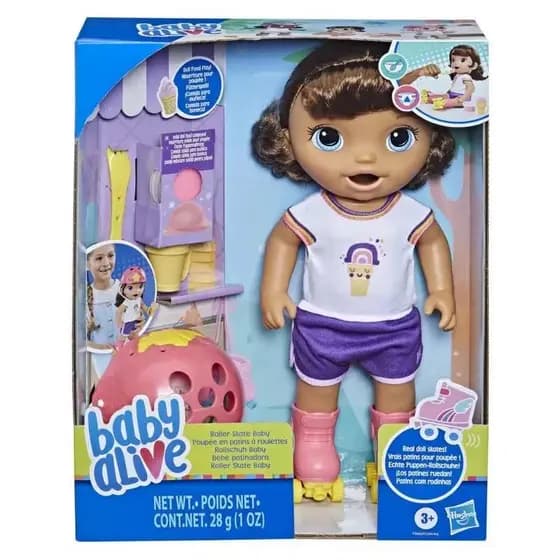Boneca Baby Alive Com Patins Roller Morena - Hasbro