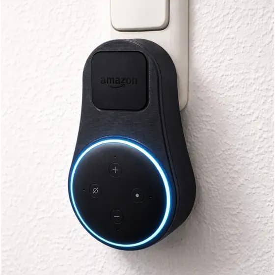 Suporte de Tomada para Alexa Echo Dot 3 com Organizador de Cabos – Plug In Sem Furação Premium
