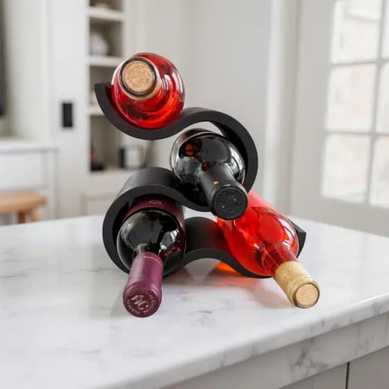 Adega Porta-Vinhos Decorativa Wave Ondulada | Suporte Modular para Garrafas de Vinho