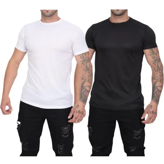 Kit 2 Camisetas Dry Fit Masculina Academia Esportiva Fitness Treino Corrida Leve Confortável Anti-Suor"