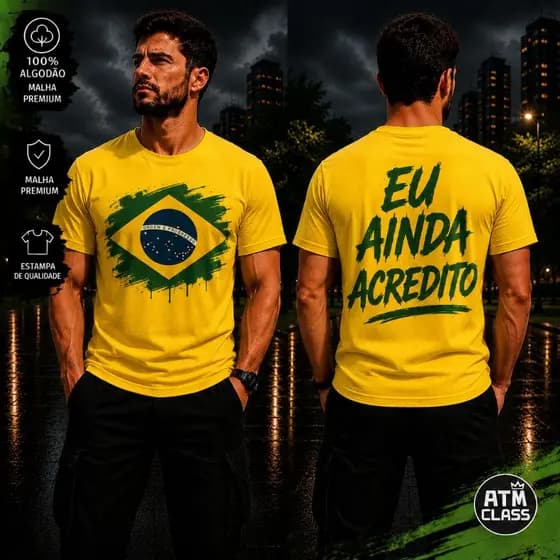 Camisa camiseta amarela brasil qualidade vip ultra resistente 100% algodão envio imediato