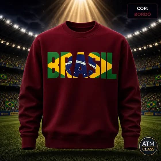 Moletom bordô lindo brasil inverno 100% algodão superconfortavel eniov rapido