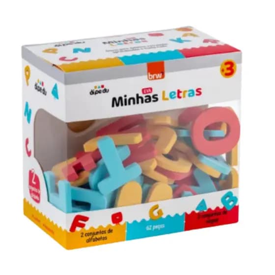 Jogo de Alfabeto EVA Minhas Letras 62pçs Dipedu Brw