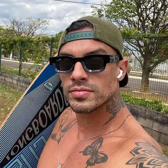 Vhong Fashion Óculos Pretos Para Homens Armação Quadrada De Proteção Solar Original UV400