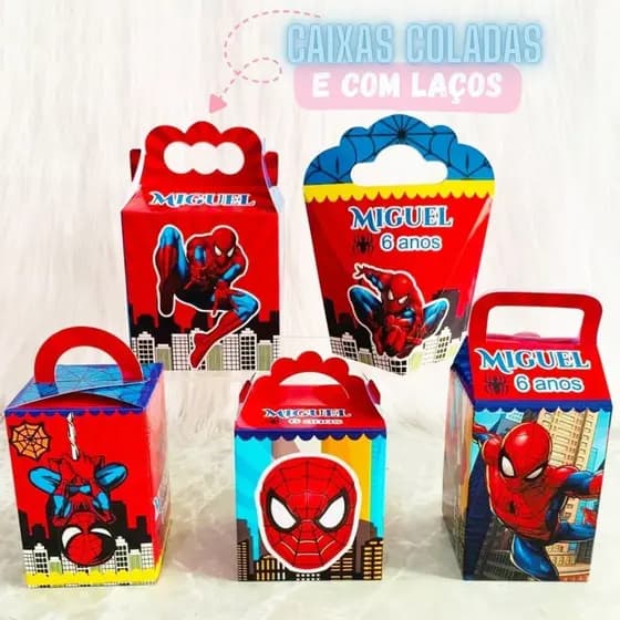 Kit Festa Homem Aranhã Personalizadas Caixinhas Personalizadas Homem Aranha Lembrancinha Aniversário Festa Infantil
