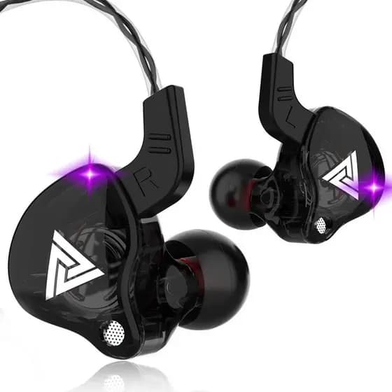 Fone de ouvido com fio com microfone cobre driver fone de ouvido esportivo baixo estéreo QKZ