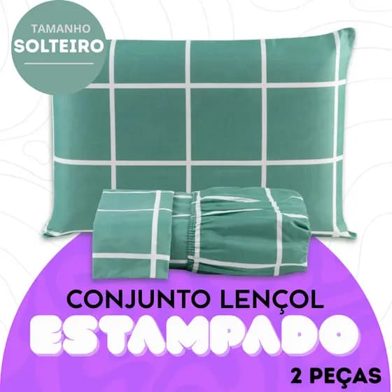 Jogo de Lençol Solteiro Estampado - 3 Peças Microfibra - Estampas Sortidas - Toque Macio e Antialérgico