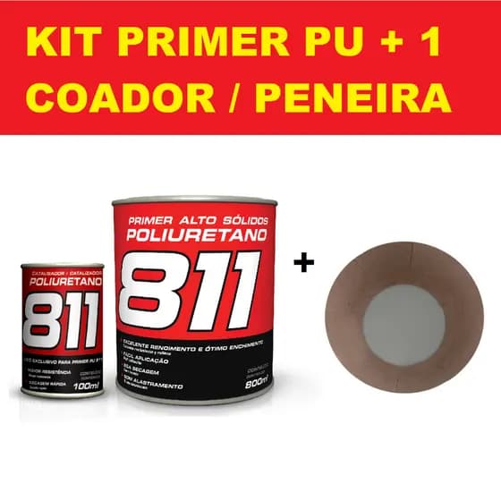 Kit Primer 811 PU Poliuretano Automotivo 8:1 Com Catalisador
