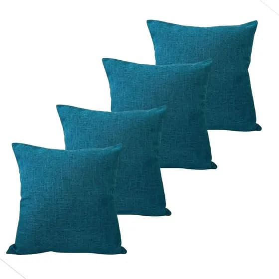 Kit 4 Capa de Almofada Linho Liso Ziper Invisivel 45x45cm