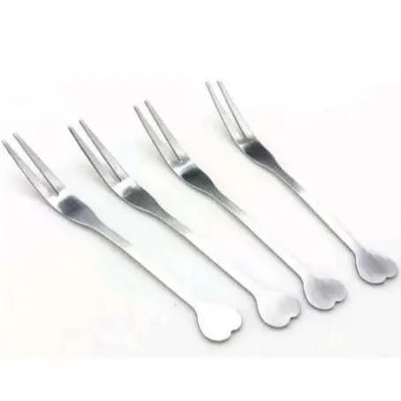 Garfinhos Para Petisco Coração Inox 06 Mini Garfinho Petiscos Fondue Queijo Frutas - Unyhome