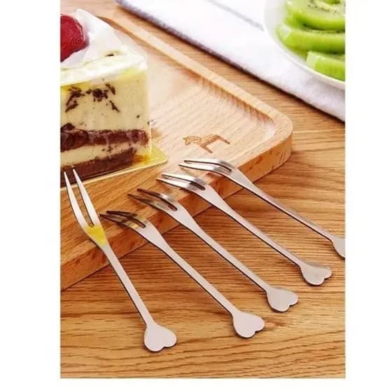 Kit 12 Garfinhos Para Petisco Coração Inox Mini Garfinho Petiscos Fondue Queijo Frutas - Unyhome