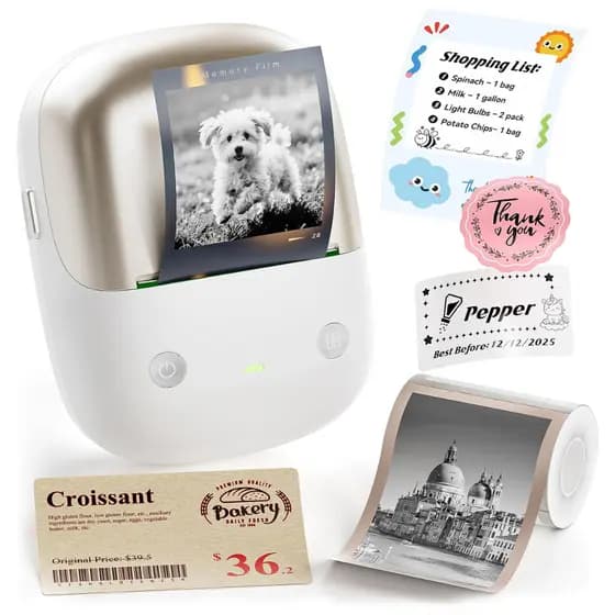 NIIMBOT B2 Pro Mini Impressora Térmica Portátil 300 DPI – Impressão de Fotos HD via App, Sem Tinta, Compacta (Dourado)