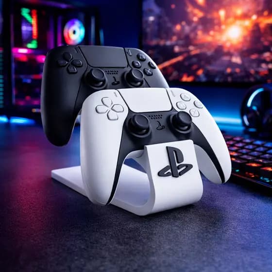 Suporte Para Controle PS5 PS4 Gamer Organizador para Mesa Setup PlayStation Porta Controle Duplo