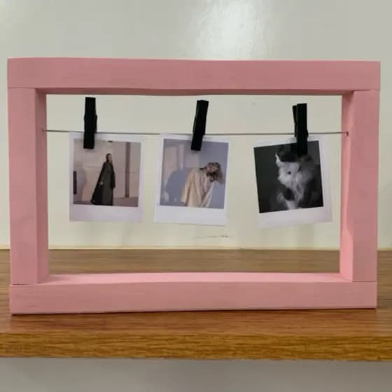 Quadro rosa decorativo quarto menina presente porta retrato fotos porta fotos de madeira lembrancinha