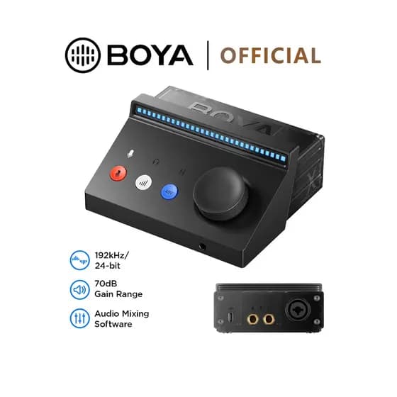 BOYA Rodízio X1 USB Interface De Áudio Mixer XLR-C 48V Placa De Som Para Streaming De Gravação De Podcast