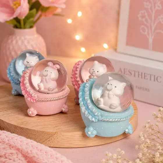 Mini Globo De Neve com LED Animais Fofos Luatek RR-02