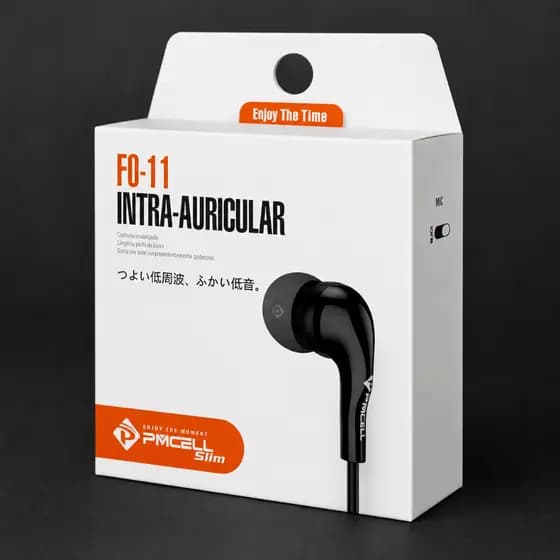 Fone Com Fio Intra-Auricular Com Borrachinha PMCELL FO-11