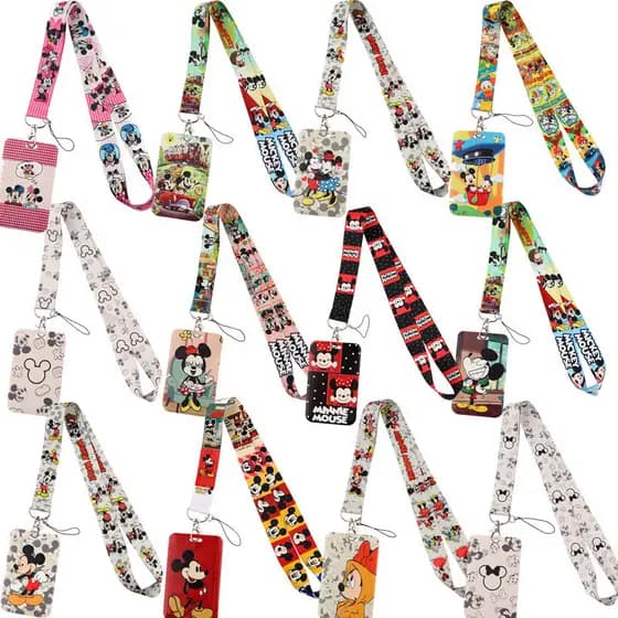 Bonito dos desenhos animados arco Mouse cordão do telefone móvel/U disco Tag pendurado pescoço chave duro estudante cont