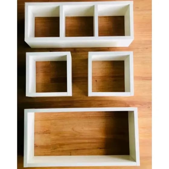 kit 4 Nichos de parede multiuso 100% MDF branco presente dia das mães