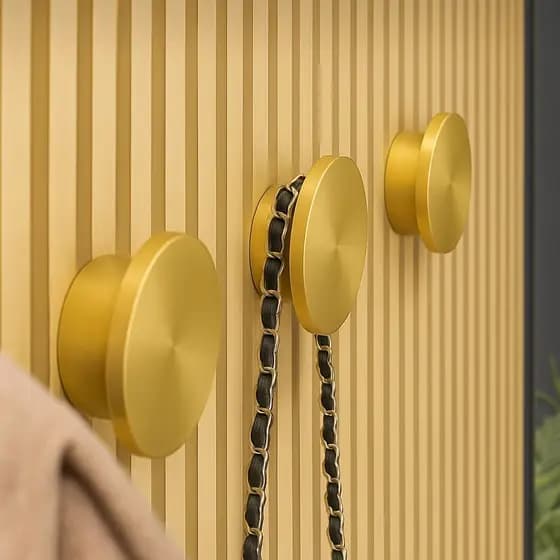 Kit Porta Toalha Pendurador Banheiro Com Fita Adesiva Dourado