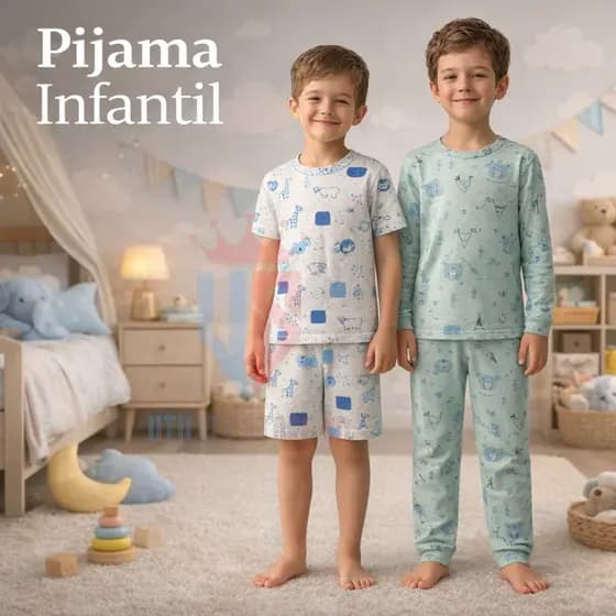 Pijama Infantil Menino 100% Algodão 02 ao 10 Confortável Macio com Estampas Divertidas