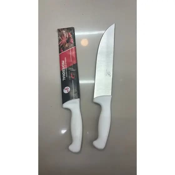 Faca para carne cabo branco Premium 9 polegadas 21cm aço inox cabo ergonômico