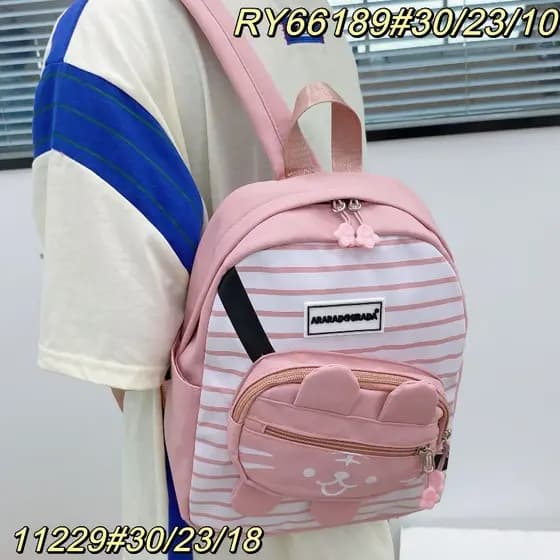 Mochila Infantil Coelhinho Bolsa Escolar Fofa Passeio Orelhinhas Alça Para Costas
