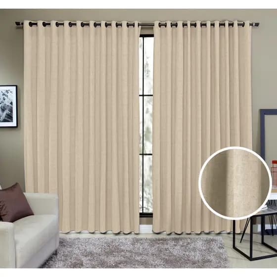 Cortina Tecido Rustico 4,00M x 2,60M Semi Blackout