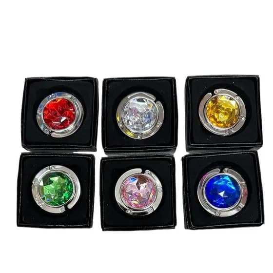 Suporte Bolsa Gancho Dobrável Metal Portátil Mesa PEDRA COLORIDA