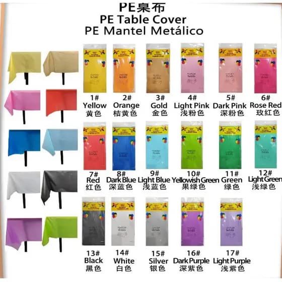 Toalha de Mesa Grande Plástico Para Decoração de Festas 274x137cm