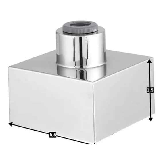 Canopla Quadrada Cromado Abs- Para Registro em Geral 50mm 1, 1/2, 3/4