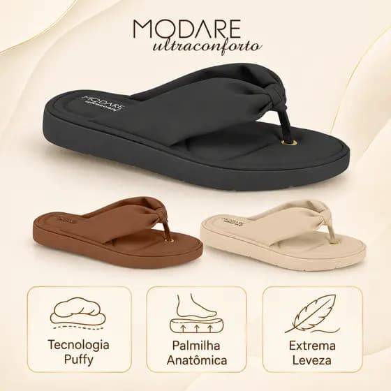 Chinelo Modare Feminino Ultra Conforto Puffy Ultracomfy Anatômica | Lançamento Original !