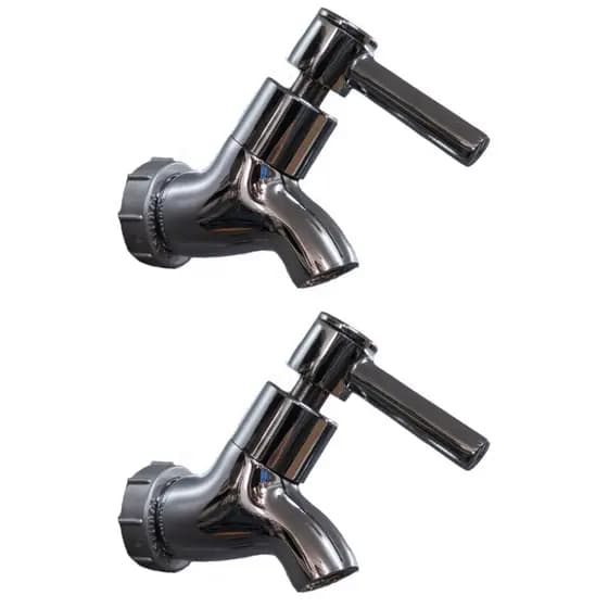 Torneira de Metal Cromada para Bebedouro Industrial - 1/4 de volta C60 - KLA Metais - Kit com 2