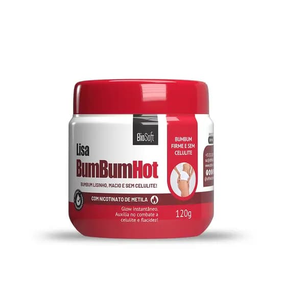 Creme Lisa Bumbum Hot - Bumbum Lisinho, Firme e Sem Celulite Bio Soft 120g