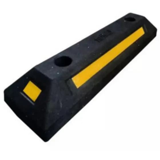 Kit Limitador De Vaga 15cm x 55cm Borracha Com Chumbadores - Estacionamento
