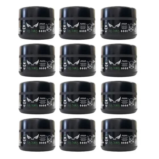 Kit 12 unid Pomada Cera Modeladora Efeito Mate 100g masculina Los Santos para cabelo homem Detra
