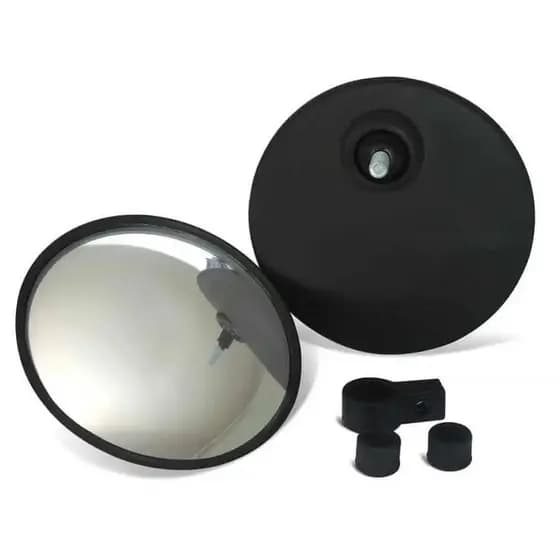 Espelho 17cm Auxiliar Retrovisor Bionico Convexo Braço Externo Ponto Cego Olho de Boi C/Grau Redondo
